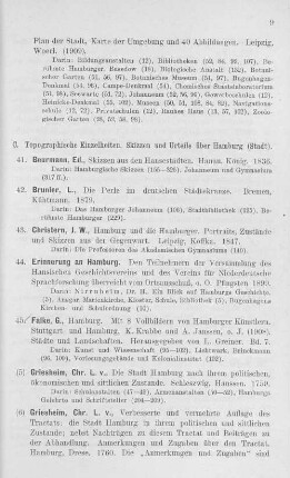 C. Topographische Einzelheiten, Skizzen und Urteile über Hamburg (Stadt).