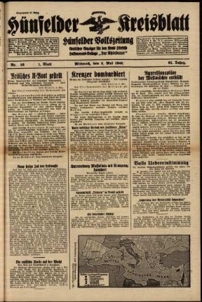 Erste Ausgabe vom Mittwoch, den 08. Mai 1940.