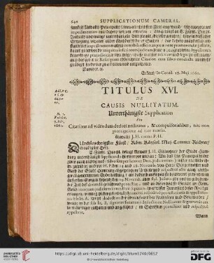 Titulus XVI. De Causis Nullitatum