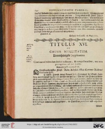 Titulus XVI. De Causis Nullitatum