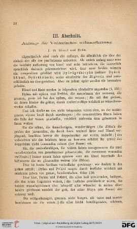 III. Abschnitt. Anfänge der Vedantischen Weltanschauung