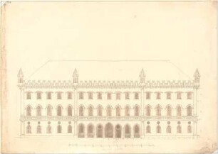Métivier, Jean Baptiste; München; Wittelsbacher Palast - Aufriss