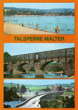 Dippoldiswalde-Malter. Talsperre Malter, Colorpostkarte