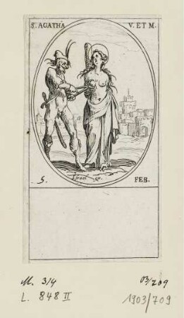Feburar - Heilige Agatha, Blatt 11 der Folge "Les images de tous les saincts et saintes de l'année"