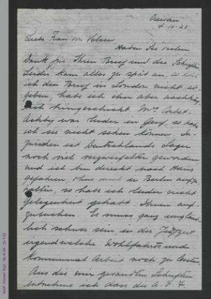 Brief von Dorothy Moltke an Dorothee von Velsen