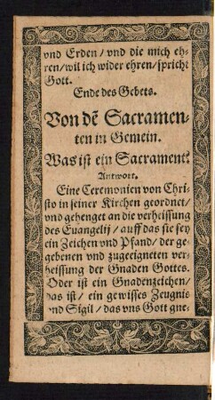 Von den Sacramenten in Gemein.