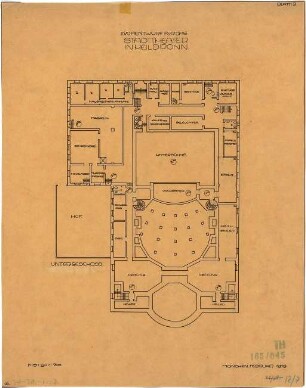 Fischer, Theodor; Heilbronn; Stadt-Theater - Grundriss UG