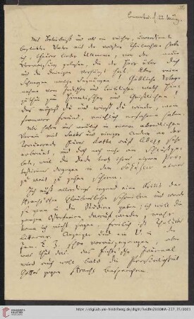 Korrespondenz Karl Immanuel Nitzsch / Carl Ullmann: Brief von Karl Immanuel Nitzsch an Carl Ullmann