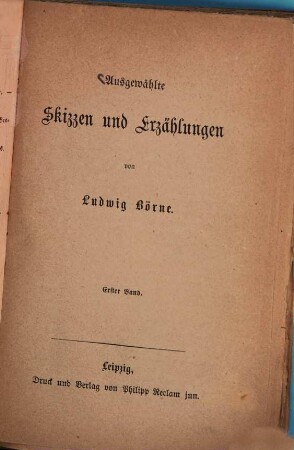 Ausgewählte Skizzen und Erzählungen, 1