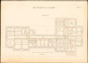 Amtsgericht, Krefeld: Grundriss KG 1:100