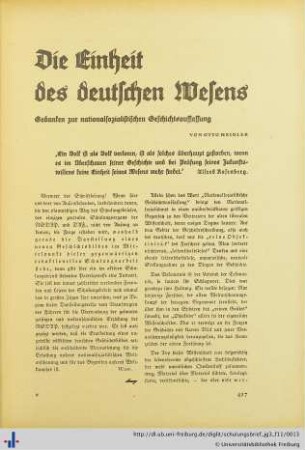 Die Einheit des deutschen Wesens.
