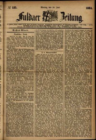 Ausgabe vom Montag, den 16. Juni 1884.