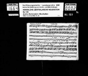Nicolo Jommelli: Sinfonia ex F: / da / Due Violini, / Due Oboè, / Due Corni, / Alto Viola, / è / Basso: / Del Sig. Nicolò Jommelli; Ms.ca. 1780.