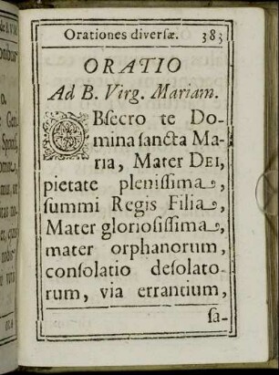Oratio diversæ.
