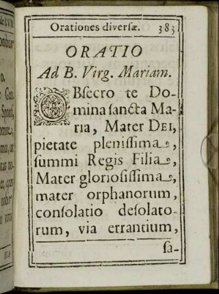 Oratio diversæ.
