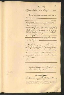 Standesamtsbuch der Stadt Aschaffenburg: Geburten 365/1900 - 184/1901