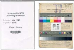 Entnazifizierung Johann Meyer , geb. 26.04.1890 (Weichenwaerter)