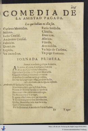Comedia De La Amistad Pagada