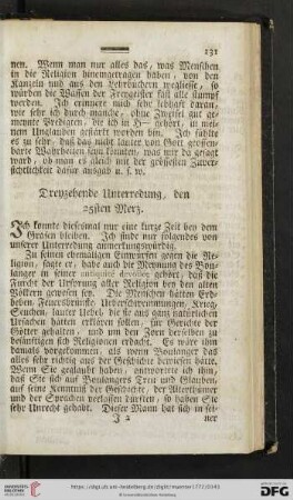 Dreyzehende Unterredung, den 25sten Merz