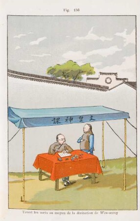 Fig. 156. Tirant les sorts au moyen de la divination de Wen-wang