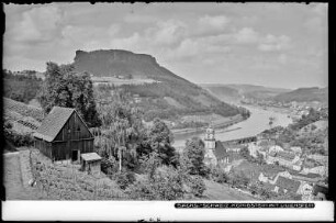 Blick auf Königstein mit Lilienstein