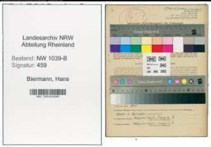 Entnazifizierung Hans Biermann , geb. 09.06.1909 (Angestellter)