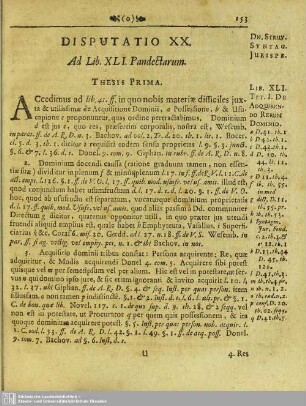 Disputatio XX. Ad Lib. XLI. Pandectarum