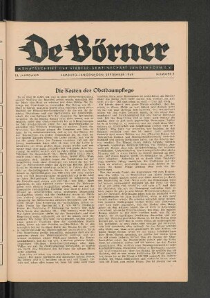 14. Jahrgang, Hamburg-Langenhorn, September 1949, Nummer 5