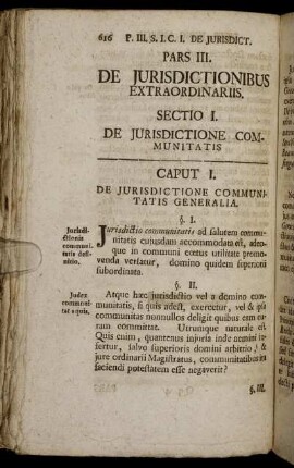 Pars III. De Jurisdictionibus Extraordinariis.