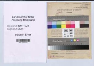 Entnazifizierung Ernst Heuser , geb. 10.08.1903 (Steuersekretaer)