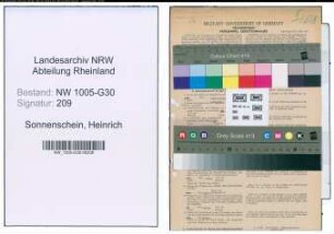Entnazifizierung Heinrich Sonnenschein , geb. 15.04.1904 (Verw.Angestellter)