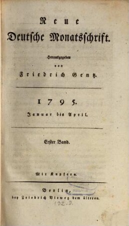 Neue deutsche Monatsschrift. 1. 1795