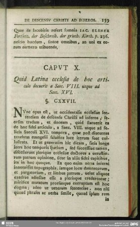 Caput X. Quid Latina ecclesia de hoc articulo docuerit a Saec. VIII. Usque ad Saec. XVI.