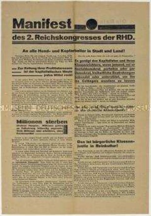 Sonderdruck zum 2. Reichskongress der Roten Hilfe Deutschland