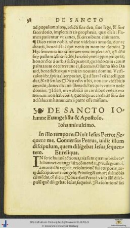 De Sancto Iohanne Evangelista et Apostolo