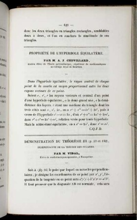 Démonstration du théorème III.
