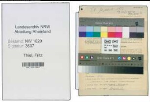 Entnazifizierung Fritz Thiel , geb. 12.01.1910 (Baeckermeister)