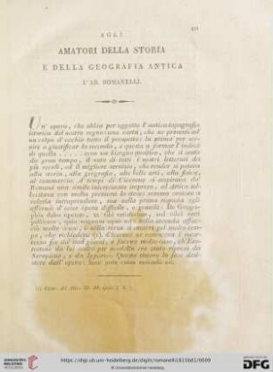 Agli amatori della storia e della geografia antica