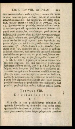 Titulus VIII. De dilationibus.