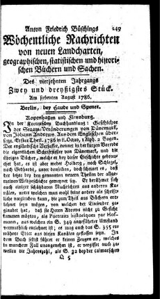 Zwey und dreyßigstes Stück