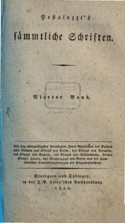 Pestalozzi's sämmtliche Schriften, 4. Bd. 4, Lienhard und Gertrud ; Theil 4