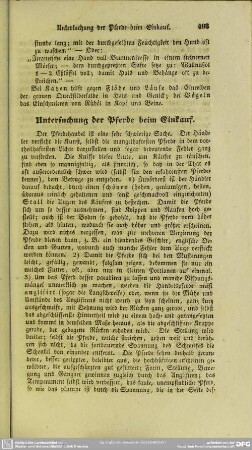 Untersuchung der Pferde beim Einkauf