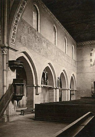 Dippoldiswalde. Sankt Nikolai (Nikolaikirche). Blick von der Apis in das Hauptschiff