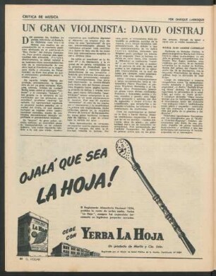 Un gran violinista: David Oistraj : Critica de musica