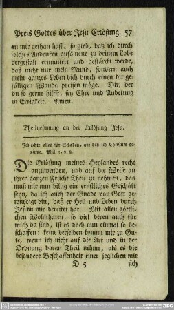 Theilnehmung an der Erlösung Jesu