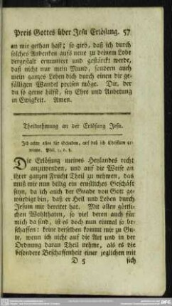 Theilnehmung an der Erlösung Jesu