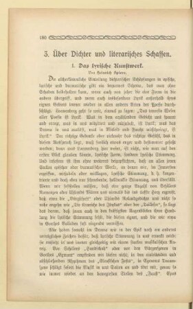 3. Über Dichter und literarisches Schaffen
