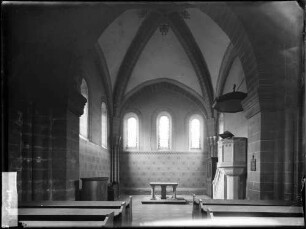 Seebach Klosterkirche Sankt Laurentius Innenansicht mit Blick zur Kanzel