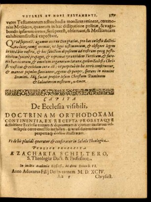 Capita De Ecclesia visibili ...
