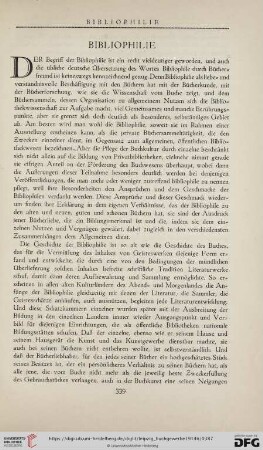 Bibliophilie